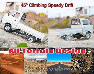 Apawband WPL D12 RC Car 1/10 RC Drift Car RTR Remote Control Car, Kei Truck Crawler Off Road 2.4G with Proportional Throttle Steering 260 Motor Rear Drive Hobby Grade Toy Adult Age 16+ - Image 5