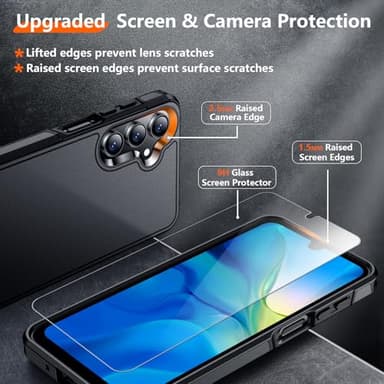 Red2Fire Designed for Samsung Galaxy A16 5G Case, [Military Grade Drop Protection] Non-Slip Heavy Duty Full Body Shockproof Protection Phone Case Galaxy A16 5G Case,Black - Image 5