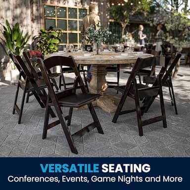 Flash Furniture Hercules Series Folding Chair - Red Mahogany Resin – 2 Pack 800LB Weight Capacity Comfortable Event Chair - Light Weight Folding Chair - Image 9