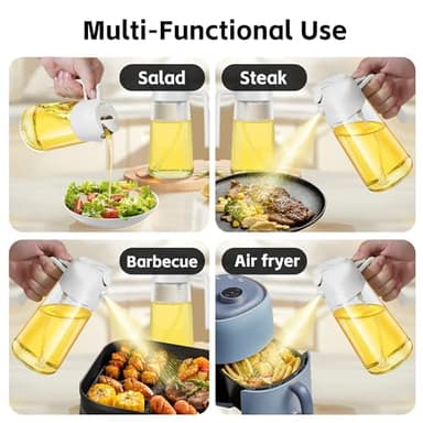 FXKJGHP Oil Dispensing, Oil Sprayer For Cooking, Oil Dispenser For Kitchen, 2 in 1 Olive Oil Dispenser And Oil Sprayer 16oz/470ml For Cooking, Kitchen, Salad, Barbecue(Beige) - Image 2