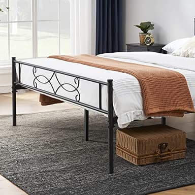 VECELO Queen Size Metal Platform Bed Frame with Headboard/Steel Slat Support/No Box Spring Needed/Easy Assembly - Image 4