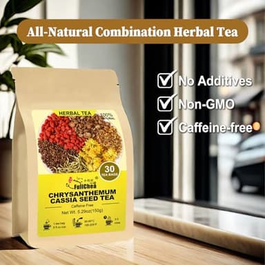 FullChea - Chrysanthemum Cassia Seed Tea, 30 Teabags, 5g/bag - Burdock Root, Goji Berries, Osmanthus, Honeysuckle Combination Herbal Tea - Image 6