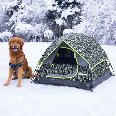GDanes Camouflage Dog Tent House - Portable Indoor/Outdoor Dog Bed with Soft Pad for Large Dogs, 42 x 42 x 32 Inches - Image 2