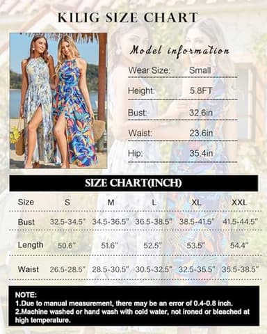 KILIG Women's Summer Maxi Dress 2025 Casual Sleeveless Split Floral Sundress Beach Vacation Flowy Long Dresses(Floral22,M) - Image 7