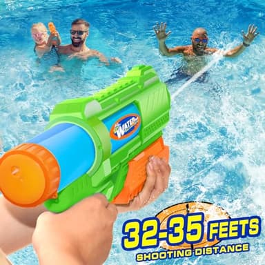Super Water Gun for Kids Adults: 2 Pack Super Water Gun Soaker 1200cc Squirt Blasters with Impressive Range - Ideal Toys for Boys Girls Summer Outdoor Swimming Pool Water Toys Fun - Image 5