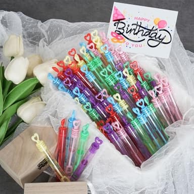 SKK Stationery 36 Pc Mini Bubble Wands, 6 Colors, Party Favors, Outdoor & Christmas Bubble Blower for Kids, Easter & Birthday - Image 6