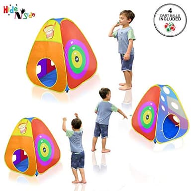 Gift for Toddler Boys & Girls, Ball Pit, Play Tent and Tunnels for Kids, Best Birthday Gift for 3 4 5 Year Old Pop Up Baby Play Toy, Target Game w/ 4 Darts Indoor & Outdoor - Image 6