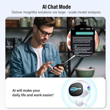 SKIUDCT Ai Translation Earbuds Real Time with Audio and Video Calls, 3-in-1 Buletooth 5.3 Translator Earbuds with 6 Translation Modes/164 Languages/No Subscription Required, 48H Headphones Translator - Image 6