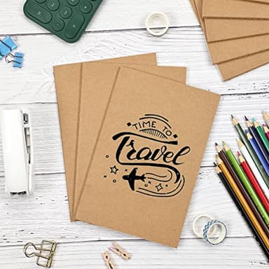 EOOUT 100pcs A5 Blank Kraft Notebooks, Journals in Bulk, Sketchbooks Bulk for Kids, 60 Pages, 80GSM, 8.3 X 5.5 Inch, Travel Journal Set, Travelers, Students and Office - Image 5