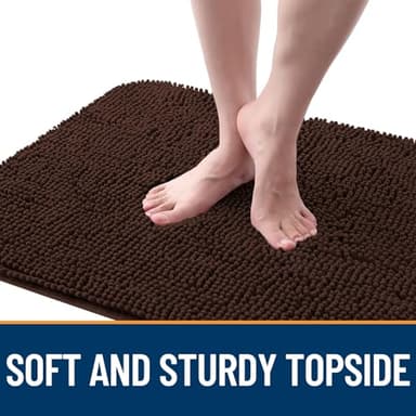 OLANLY Dog Door Mat for Muddy Paws 70x46, Absorbs Moisture and Dirt, Absorbent Non-Slip Washable Doormat, Quick Dry Chenille Mud Mat for Dogs, Entry Indoor Entryway Carpet for Inside Floor, Brown - Image 4