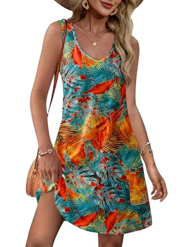 Beach Vacation Clothes for Women Hawaiian Dresses 2025 Resort Wear Outfits Essentials Tropical Sundresses Floral 07 XL - Image 1