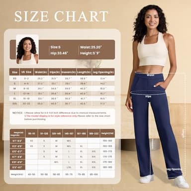 keriffe Women's Stretchy Yoga Dress Pants High Waisted Straight Leg Casual Work Business Office Slacks 4 Pockets Navy Blue - Image 5