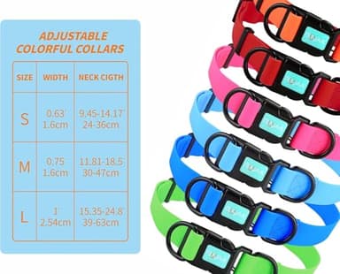 Waterproof Dog Collars,Rubber Dog Collars Anti-Odor,Durable,Adjustable Dog Collars for Small,Medium, Large Dogs,Easy Clean Collars with Buckle and D Ring - Image 3