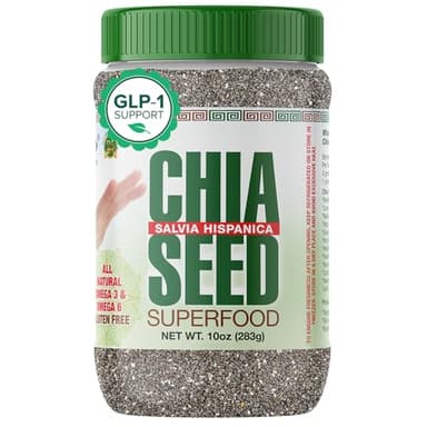 Sanar Naturals Chia Seeds - Omega-3, Protein, Fiber Supplement - GLP-1 Support - Keto and Paleo Friendly - Vegan, Non-GMO, Gluten Free, 10 oz - Image 1