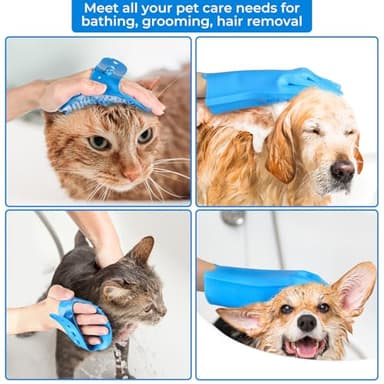 IDQQUQQ 2PCS dog washing gloves and dog bath brush, 2-in-1 pet shower set | Suitable for dogs, cats, bath massage, and pet grooming - Image 7