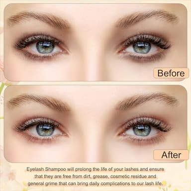 TOEDO Professional Lash Shampoo Kit for Eyelash Extensions - 60ML Foaming Cleanser with USB Mini Fan, Disposable Brushes & Nose Brush - Gentle Eyelash Bath Set for Salon & Home Use - Image 7