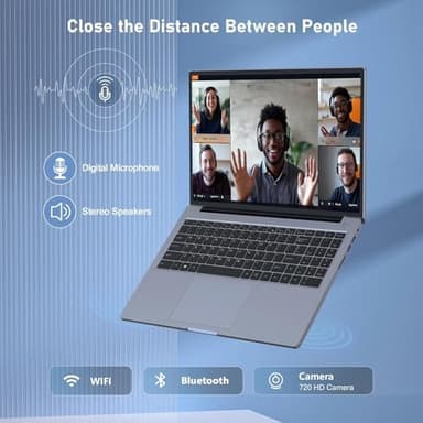 Laptop Gaming,Gaming Laptops,16GB DDR4 512GB SSD,16" FHD 1920 * 1080P PC,Win 11 Pro,Full Metal Housing,N100 Cup(Up to 3.4Ghz),BT, 5G WiFi, 3*USB3.2, Supports Type C Charging,Gray - Image 6