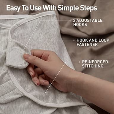 Organic Baby Swaddle Sleep Sacks, 2-Pack Swaddles for Newborns Baby Essentials, Infant 0-3 Months, 100% Cotton Soft & Snug Adjustable Wrap Nursery Swaddling Blankets Improves Sleep - Image 3