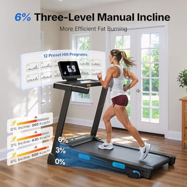 MERACH Treadmills for Home with Incline 6%-15%, 300 LBS Capacity Double Deck Foldable Treadmill with Incline, 0.5-7.5MPH Quiet 2.5HP Brushless Incline Treadmill LED Display with Smart APP - Image 9