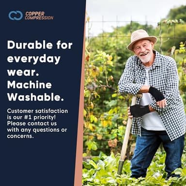 Copper Compression Arthritis Gloves | Fingerless Arthritis Carpal Tunnel Pain Relief Gloves For Men & Women | Hand Support Wrist Brace For Rheumatoid, Tendonitis, Swelling, Crocheting, Typing (M) - Image 5