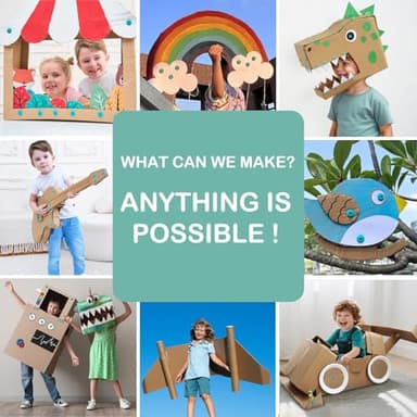 Kizzikids Cardboard Tools for Kids with Cutter &Tool Box, 149 PCS Cardboard Construction Kit for Family & Team Activities, Creative STEM Educational Toys Gift for Boys and Girls Aged 5+ - Image 5