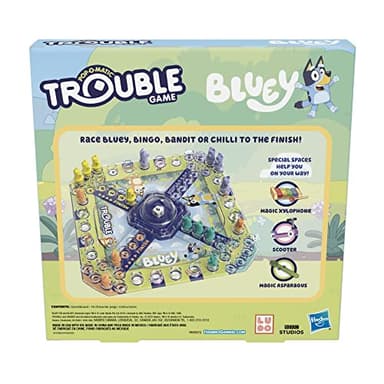 Hasbro Gaming Trouble: Bluey Edition Board Game for Kids, 2-4 Players, Race Bluey, Bingo, Bandit, or Chilli to The Finish, Ages 5 and Up (Amazon Exclusive) - Image 2