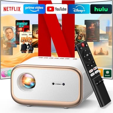 VIZONY E1 Pro Netflix-Certified Smart Projector, 550 ANSI Lumens, WiFi Bluetooth, Auto Focus & Keystone, Native 1080P & 4K Support, Full-Sealed Optical Engine, Portable Home Theater for Indoor/Outdoor - Image 9
