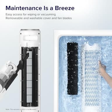 LEVOIT Tower Fan for Bedroom, Standing Fan with 28dB Quiet for Sleep, Remoter, 12H Timer, 25ft/s Velocity, 5 Speeds, 4 Modes, 90° Oscillation for Home, Office, Indoor, Bladeless 36 inch, White - Image 5