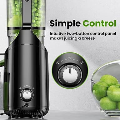 Cold Press Juicer, Amumu Slow Masticating Machines with 5.4" Extra Large Feed Chute Fit Whole Fruits & Vegetables Easy Clean Self Feeding Effortless for Batch Juicing, High Juice Yield, BPA Free 250W - Image 4
