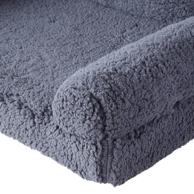 Happy Hounds Millie Sherpa Sofa Style Dog Bed with Removable Cover, Medium, Prussian Blue - Image 4