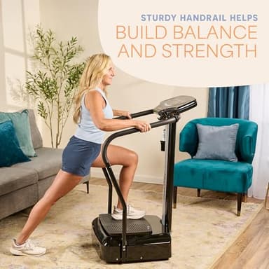 Lifepro Rhythm Vibration Plate Exercise Machine with Handles for Balance Support – Vibrating Plate for Lymphatic Drainage, Circulation & Recovery, Heart Rate Sensor, Phone Holder, 99 Speed Levels - Image 2