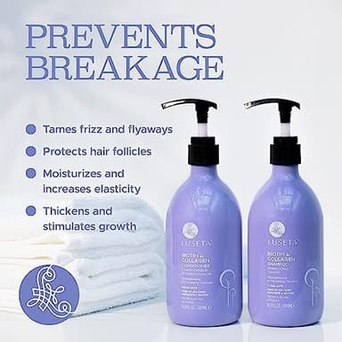 Luseta Biotin Shampoo and Conditioner for Hair - Thickening Shampoo for Thinning Hair- Infused with Argan Oil to Damaged Dry Hair - Sulfate Free Paraben Free-2 x 16.9 fl oz - Image 5