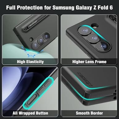 Nillkin for Samsung Fold 6 Case with Built-in Compact Writing Pen, Superior Liquid Silicone & Wireless Charging & S Pen Holder Slot Protective Samsung Galaxy Z Fold6 Slim S Pen Phone Case, Green - Image 5