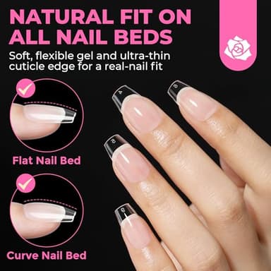 UNA GELLA Short Coffin Nails Tips, 504pcs No c Curve short Coffin Gel Press On Nails Pre Etched For Women Acrylic Nail Extension Full Cover Home Salon 12 Sizes - Image 3