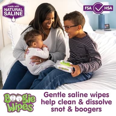 Baby Wipes Unscented by Boogie Wipes, Wet Wipes for Face, Hand, Body & Nose, Made with Vitamin E, Aloe, Chamomile and Natural Saline, 30 Count, Pack of 6 - Image 2