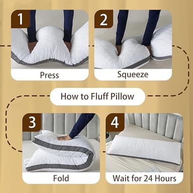 WhatsBedding Memory Foam Body Pillow with Removable Pillowcase-Fluffy Body Pillows for Adults -Large Long Bed Pillows for Sleeping - 20x54 inch, White - Image 8