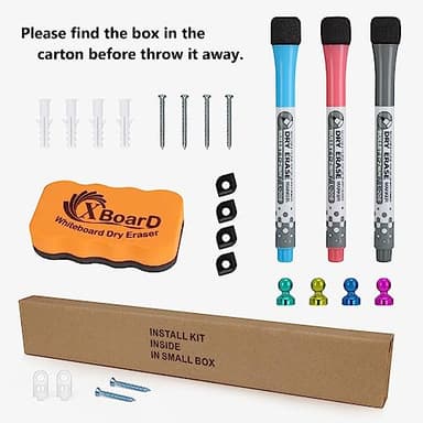 XBoard Magnetic Dry Erase Board/Whiteboard, 36 X 24 Inches, Double Sided White Board,1 Dry Eraser & 3 Dry Erase Markers & 4 Push Pin Magnets - Image 2