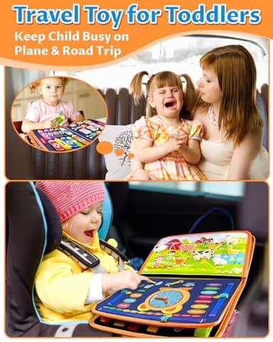 Exorany Busy Board Montessori Toys for 1 2 3 4 Year Old Boy & Girl Birthday Gifts, Busy Book Learning Sensory Toys for Toddlers 1-3 2-4, Toddler Travel Educational Activities Fine Motor Skills - Image 2