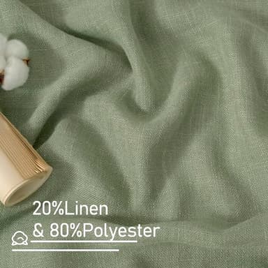 LAMIT Sage Green 72 inch Linen Curtains for Living Room 2 Panels, Linen Textured Light Filtering Semi Sheer Back Tab and Rod Pocket Window Curtain Panels for Bedroom/Farmhouse, 52 x 72 Inch - Image 4