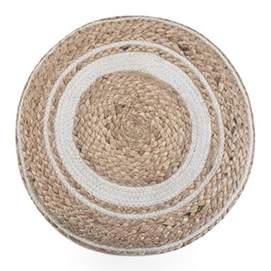 SIMPLIHOME Serena Boho Round Braided Pouf in Natural Cotton for the Living Room, Bedroom and Kids Room - Image 7