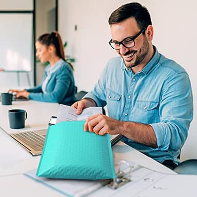 UCGOU Bubble Mailers 7.25x12 Inch Teal 25 Pack Usable Size 7.25x11 Padded Envelopes Small Business Opaque Packaging Self Seal Waterproof Boutique Bulk Shipping Bags for Jewelry Makeup Supplies #1 - Image 8