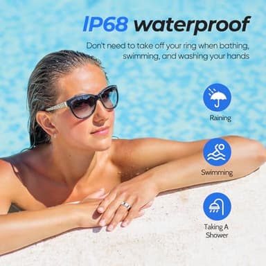 Smart Health Ring for Women Men Fitness Tracker with Heart Rate, Blood Pressure,Blood Oxygen,Step Counting, Sleep Monitoring,IP68 Waterproof for iPhone and Android, No Subscription Fee (Silver, 9) - Image 4