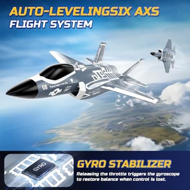 DEERC F35 4 Channel Brushless RC Plane for Adults Remote Control Airplane EDF Fighter Jet,2.4GHz 6-axis Gyro Stabilizer EPP RTF Hobby Glider Aircraft Plane Easy to Fly for Advance Player - Image 5