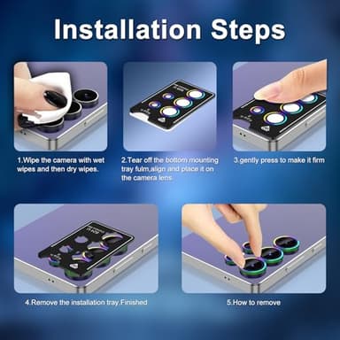 Avocase for Samsung Galaxy S25 Ultra Camera Lens Protector, Individual Metal Ring Tempered Glass Lens Cover, [Strong Adsorption] Scratch Resistant Ultra-Thin HD Clear Lens Cover, 1 Set-Green - Image 6