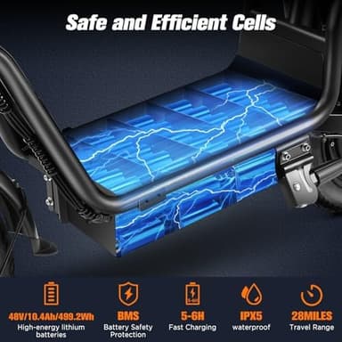 C14 Electric Scooter for Adults with Seat – High-Performance, Foldable E-Scooter with 900W Peak Power, 20MPH, 28-Mile Range, and Dual Disc Brakes,High Strength Frame,330lbs Max Load. UL2272 - Image 5