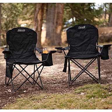 Coleman Portable Camping Chair with 4-Can Cooler, Cushioned Seat & Back with Side Pockets & Cup Holder, Carry Bag Included, Great for Camping, Tailgating, Firepits, Patio, & More - Image 2
