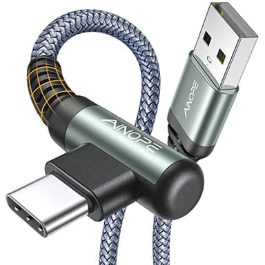 AINOPE Type C Cable [3-Pack, 6.6FT] Right Angle, 3.1A USB Type C Cable Fast Charging, Nylon Braided Type C Charging Cable Fast Charger Compatible with Samsung Galaxy S10 S9 S8 S20 Plus, Note 10 9 8 - Image 8