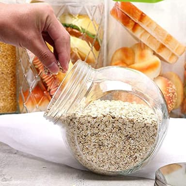 Glass Cookie Jars for Kitchen Counter (3 Pack) 75oz Food Storage Canisters with Airtight Lids + Marker & Labels, Coin & Penny Jar for Candy Buffet, Coffee, Laundry Detergent Holder - Image 6