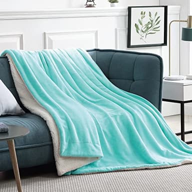 Walensee Sherpa Fleece Blanket (King Size 108”x90” Light Blue) Plush Throw Fuzzy Super Soft Reversible Microfiber Flannel Blankets for Couch, Bed, Sofa Ultra Luxurious Warm and Cozy for All Seasons - Image 2