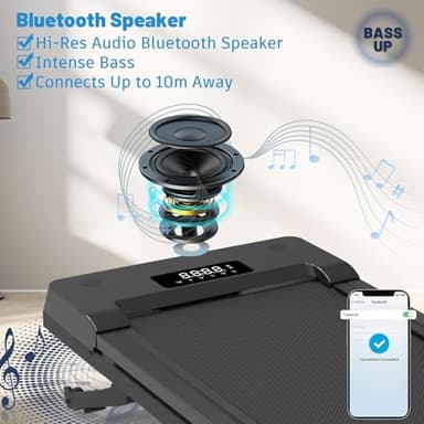 PACEROCKER Walking Pad Treadmill with 12% 9-Level Auto Incline, 450 lbs Capacity Bluetooth Speaker Under Desk Treadmills for Home Hiking, 5 MPH, Blue - Image 3